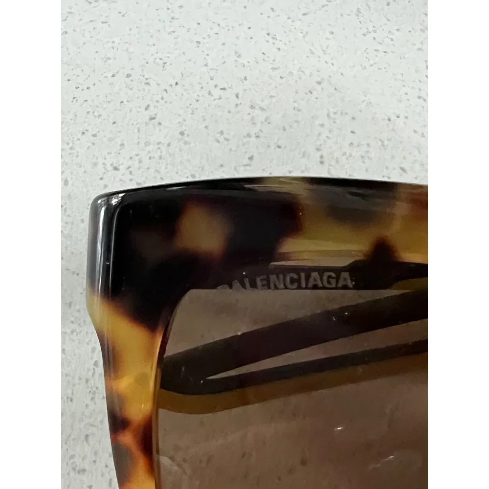 BALENCIAGA Core 54MM tortoiseshell brown Square Sunglasses